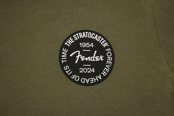 Fender Strat 70th Badge Tee, Olive, M