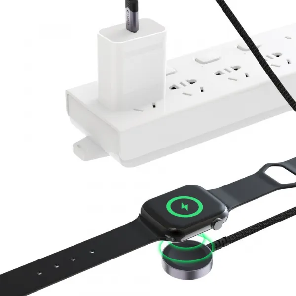 Tech-Protect UltraBoost MC01 Magnetický nabíjací kábel pre Apple Watch - USB-C, 1,2 m, čierny