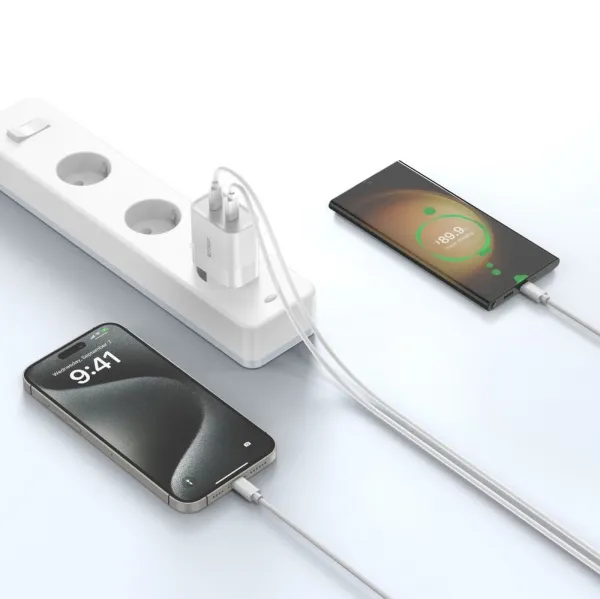 Tech-Protect C20W 2-portová nabíjačka, PD20W, biela