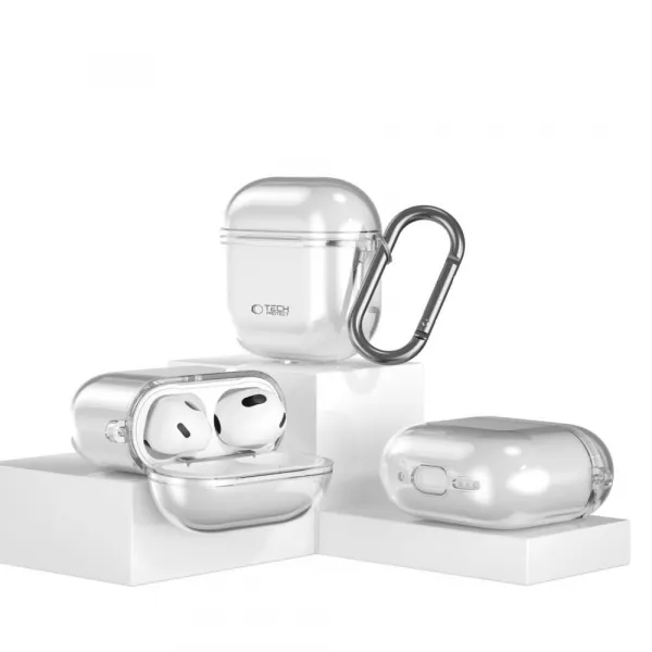 Tech-Protect FlexAir puzdro, Apple AirPods 4, priehľadné