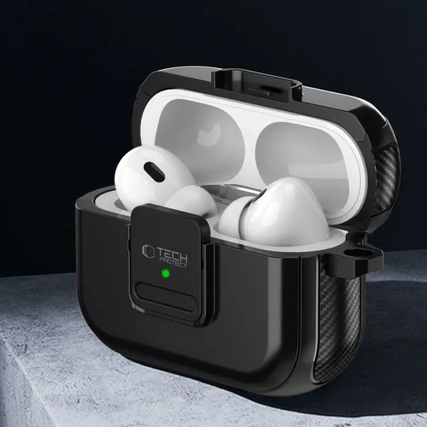 Tech-Protect Defender Hook MagSafe, AirPods Pro 1 / 2, čierny