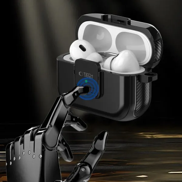 Tech-Protect Defender Hook MagSafe, AirPods Pro 1 / 2, čierny