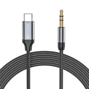 Tech-Protect UltraBoost USB-C - AUX Mini Jack 3,5 mm, 1 m, čierny