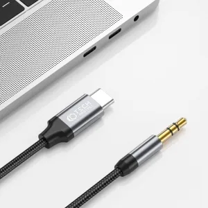 Tech-Protect UltraBoost USB-C - AUX Mini Jack 3,5 mm, 1 m, čierny