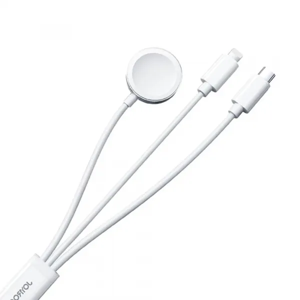 Joyroom S-IW008 Nabíjací kábel 3v1, USB na Apple Watch, USB-C, Lightning, 3,5 W, 1,2 m, biely