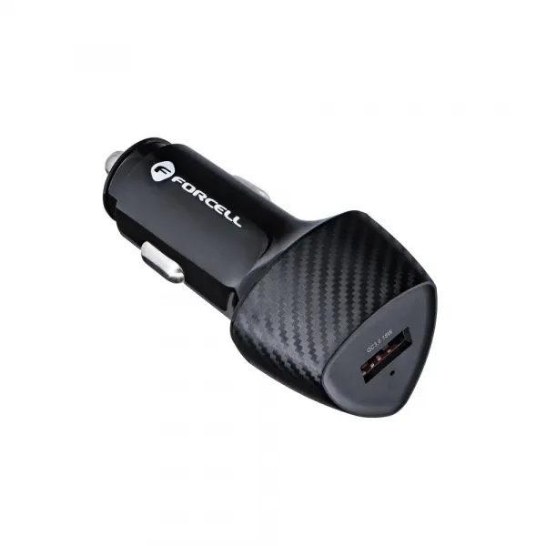 Forcell Carbon Adaptér do auta, USB QC 3.0, 18W, CC50-1A, čierny