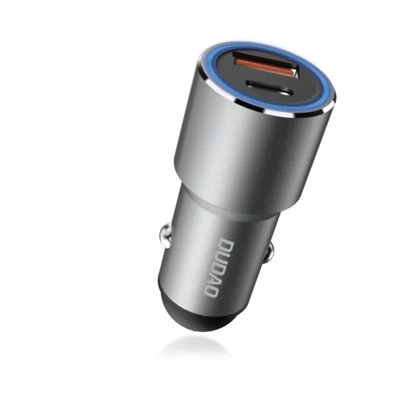 Dudao autonabíjačka USB a USB-C, Power Delivery, Quick Charge, 22,5 W, sivá (R4PQ)