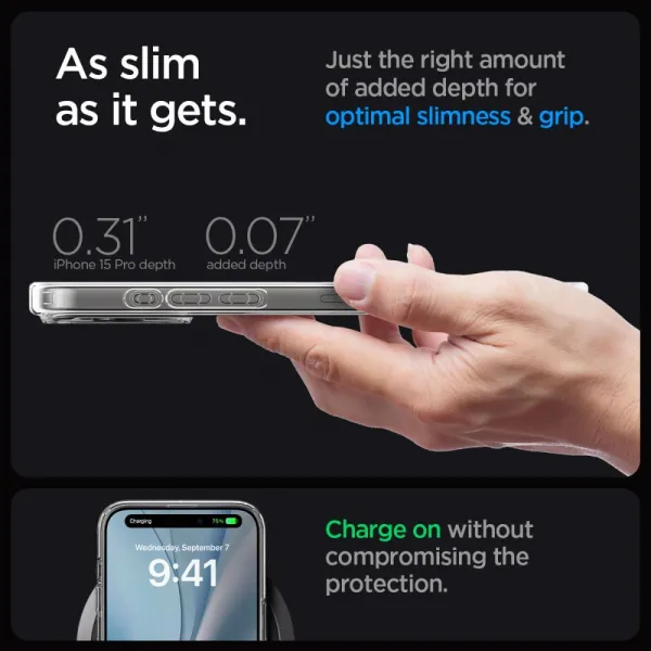 Spigen Ultra Hybrid Mag s MagSafe, iPhone 15 Pro, biely