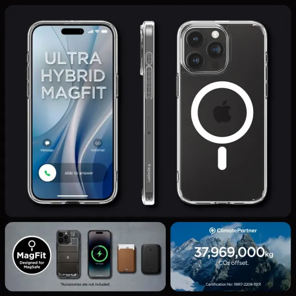 Spigen Ultra Hybrid Mag s MagSafe, iPhone 15 Pro, biely