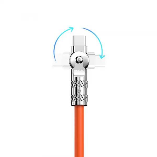 Dudao Angled kábel otočný o 180°, USB-A - Lightning, 30 W, 1 m, oranžový
