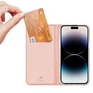 Dux Ducis Skin Pro knižkové puzdro na iPhone 15 Pro, ružové