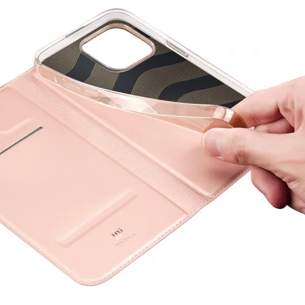 Dux Ducis Skin Pro knižkové puzdro na iPhone 15 Pro, ružové
