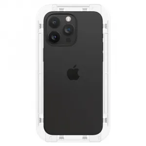Apple iPhone 15 Pro Max, Ochranná fólia odolná voči nárazom (aj na zakrivenú časť!), tvrdené sklo, Spigen Ez Fit HD, čierna