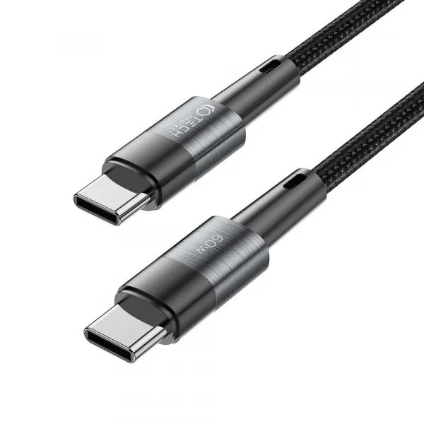 Tech-Protect UltraBoost USB-C - USB-C, PD60W / 3A, 1 m, sivý