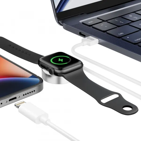 Tech-Protect Ultraboost USB magnetická nabíjačka na Apple Watch + Lightning 1.5m, biela
