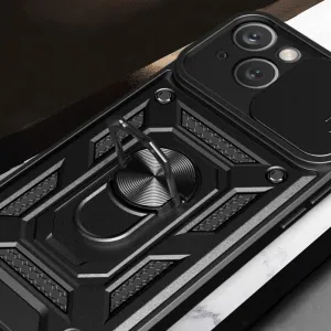 Hybrid Armor Camshield, iPhone 15 Plus, čierne