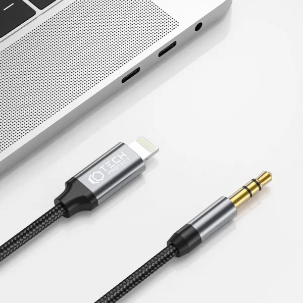 Tech-Protect UltraBoost Lightning - AUX Mini Jack 3,5 mm, 1 m, čierny