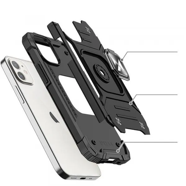 MG Ring Armor plastový kryt na iPhone 14 Plus, čierny