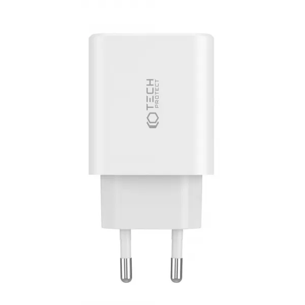 Tech-Protect 3-port sieťová nabíjačka USB / 2x USB-C 30W PD QC, čierna