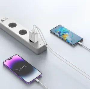 Tech-Protect 3-port sieťová nabíjačka USB / 2x USB-C 30W PD QC, čierna