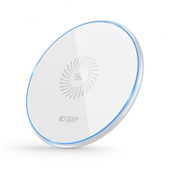 Tech-Protect QI15W-C1 bezdrôtová nabíjačka 15W, biela