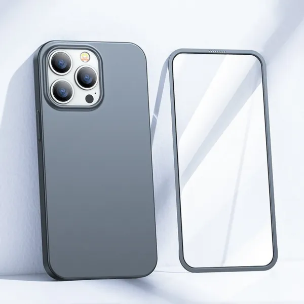Joyroom 360 Full Case obal + tvrdené sklo, iPhone 13 Pro MAX, sivé