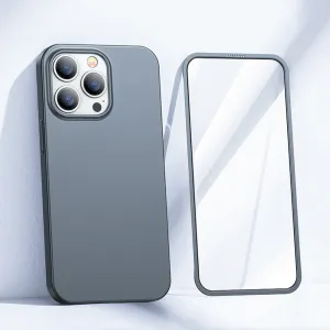 Joyroom 360 Full Case obal + tvrdené sklo, iPhone 13 Pro MAX, sivé