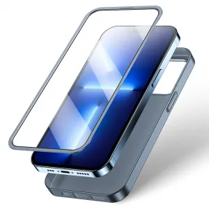 Joyroom 360 Full Case obal + tvrdené sklo, iPhone 13 Pro MAX, sivé
