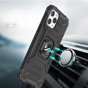 MG Ring Armor plastový kryt na iPhone 13 Pro, čierny