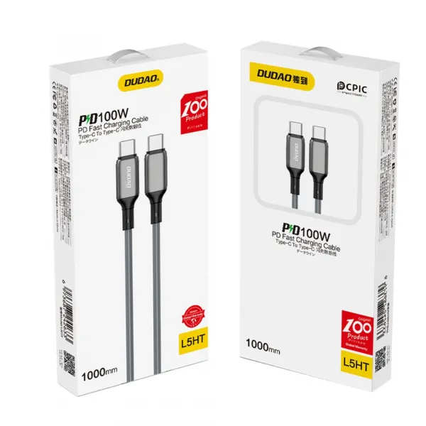 Dudao rýchlonabíjací kábel PD USB-C - USB-C, 100 W 1 m (L5H)