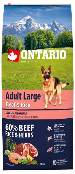 Ontario granuly Adult Large hovädzie mäso a ryža 12 kg