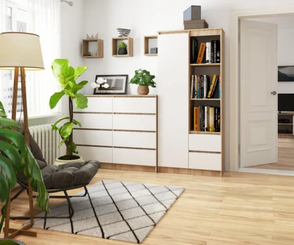 Ak furniture Skriňa Rexa 80 cm dub sonoma/biela