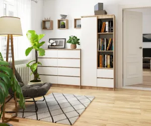 Ak furniture Skriňa Rexa 80 cm dub sonoma/biela