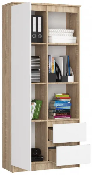 Ak furniture Skriňa Rexa 80 cm dub sonoma/biela