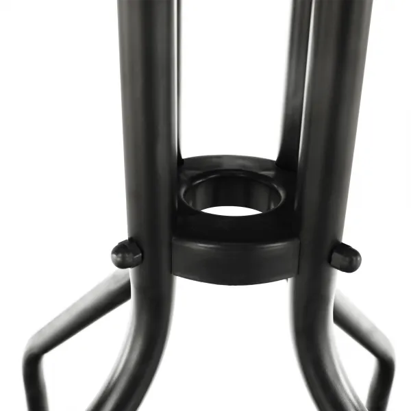 Jedálenský stôl, čierna oceľ/tvrdené sklo, priemer 60 cm, BORGEN TYP 1