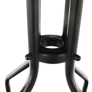 Jedálenský stôl, čierna oceľ/tvrdené sklo, priemer 60 cm, BORGEN TYP 1