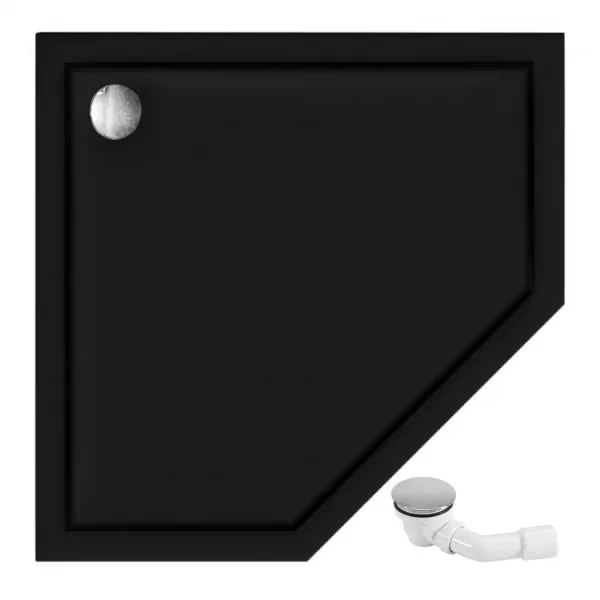 REA/S - Sprchovací kút DIAMOND 90x90 - zlatá + sprchova vanička Diamond, čierna KPL-14904