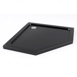 REA/S - Sprchovací kút DIAMOND 80x80 - čierna matná + sprchova vanička Diamond, biela KPL-06900