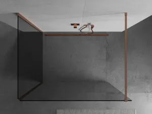 MEXEN/S - Kioto Sprchová zástena WALK-IN 120 x 120, transparent, meď kartáčovaná 800-120-212-65-00-120