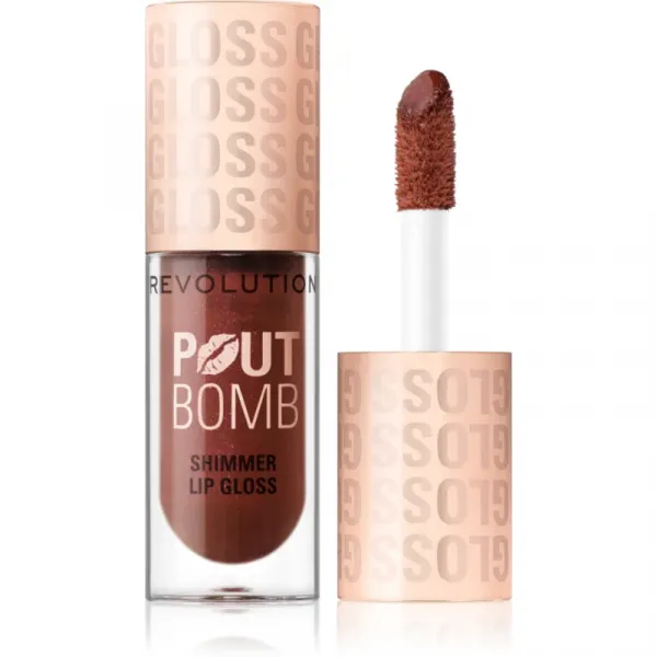 Revolution Shimmer Gloss trblietavý lesk na pery odtieň Chocolate Sparkle 4.5 ml