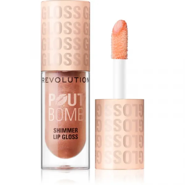 Revolution Shimmer Gloss trblietavý lesk na pery odtieň Glimmer Nude 4.5 ml