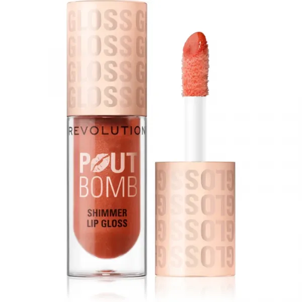 Revolution Shimmer Gloss trblietavý lesk na pery odtieň Gold 4.5 ml