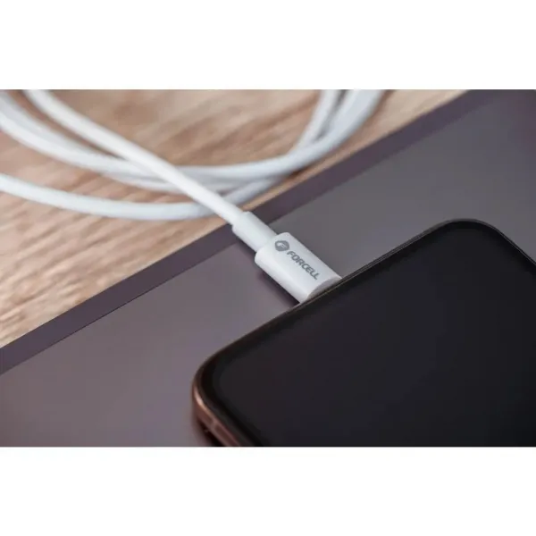 Forcell kábel USB-C - Lightning, MFi, 3A/9V, 30W, C901, 1m, biely