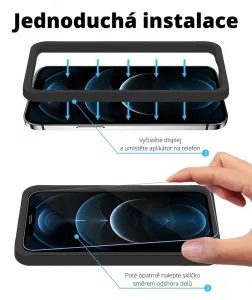 JP Long Pack Tvrdených skiel, 3 sklá na telefón s aplikátorom, iPhone 13 Pro MAX