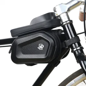 JP vodeodolná taška na rám kolesa s odnímateľným krytom do 6,5", s dvoma vreckami 1,5 l, BB03, čierna