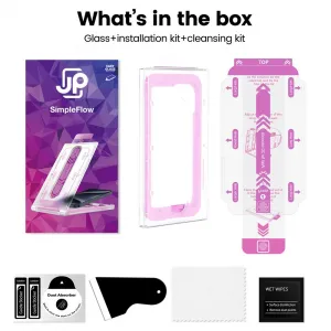 JP SimpleFlow Tvrdené sklo s jednoduchou aplikáciou, iPhone 14 Pro Max