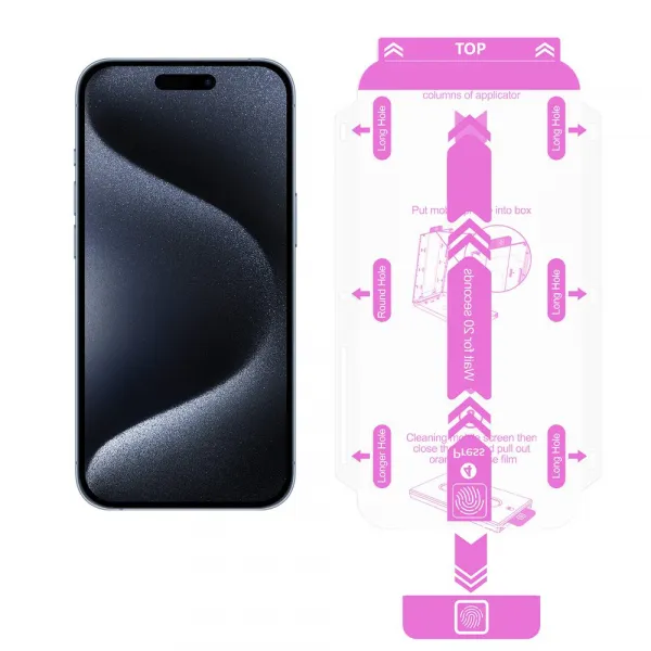 JP SimpleFlow Tvrdené sklo s jednoduchou aplikáciou, iPhone 14 Pro Max
