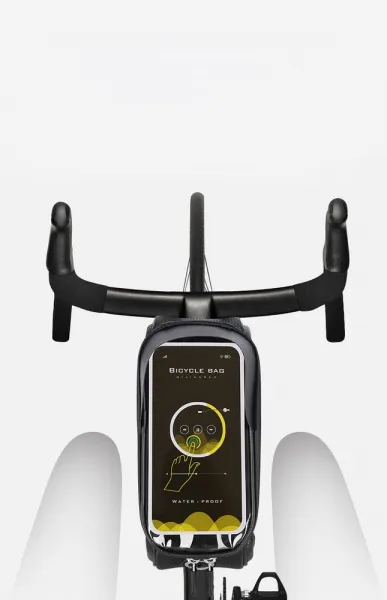 JP Pancierová taška na bicykel s vreckom na telefón, 1,7 l, BB02, čierna