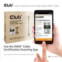 Club3D Adaptér HDMI 2.1 Ultra Rychlý HDMI™ Certifikovaný 4K120Hz, 8K60Hz, 48Gbps (M/M 1.5 m/4.92 ft), 28 AWG