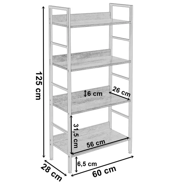 TZB Regál VARBERG 125x60 cm černý